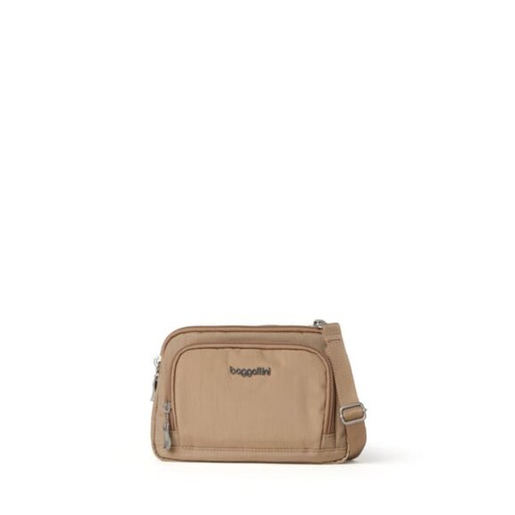 Baggallini Triple Zip Small Crossbody Bag with Front Wallet - Picture 1 of 6